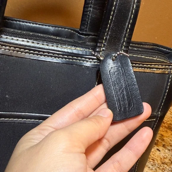 COACH Black Tote Handbag with Top Handles - Picture 3 of 11